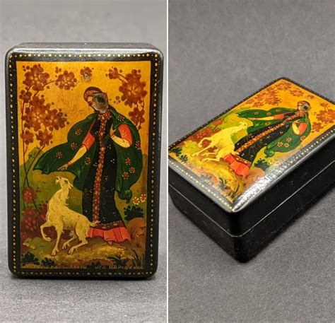 small metal box russian 1985|Vintage Palekh Russian Handpainted Laquer Signed Box .